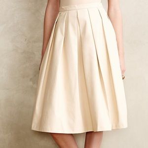 Anthropologie Pleated Vegan Leather Skirt